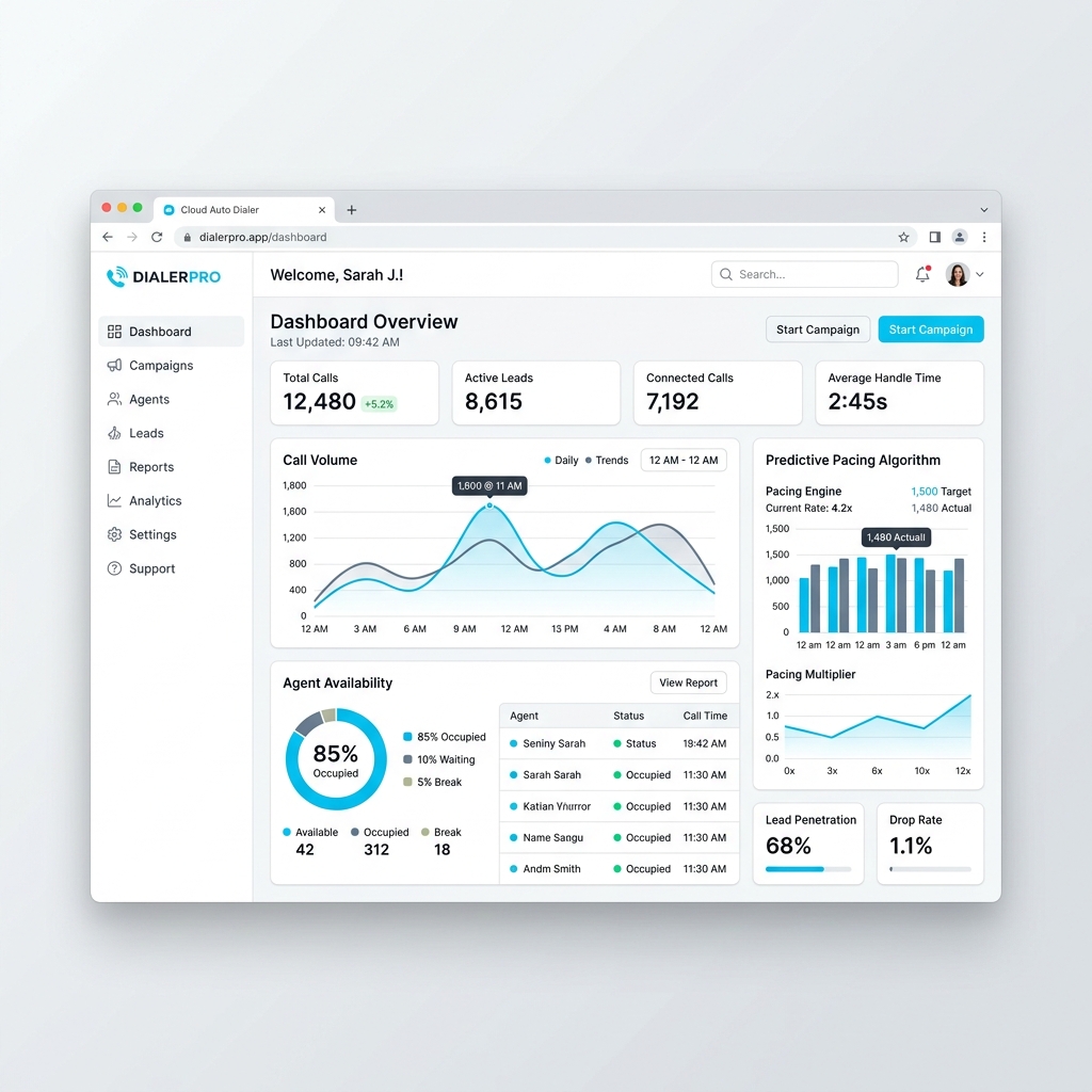 Cloud Auto Dialer Dashboard